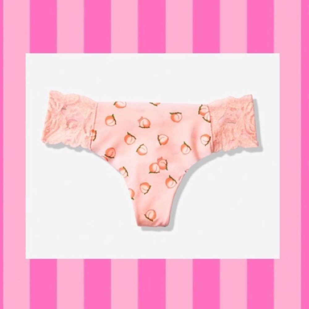 🍑 Victoria’s Secret Pink Lace Trim Thong